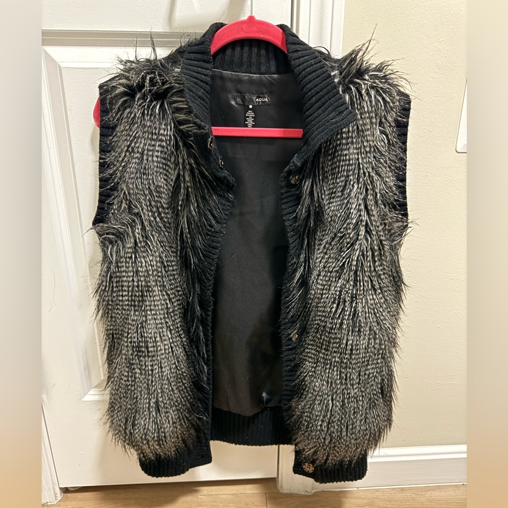 Aqua Faux Fur Vest